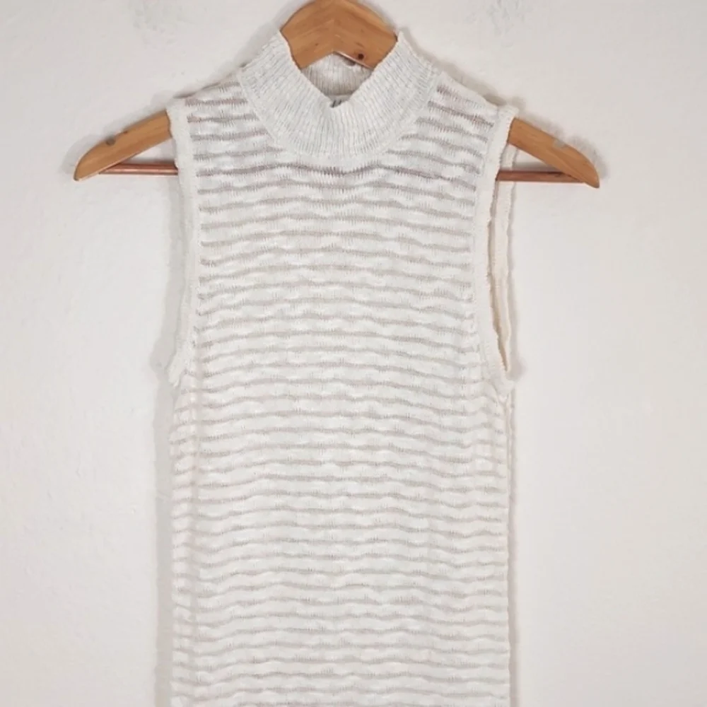 Anthropologie Callahan Acadia Knit Boho Dress Mock Neck Cream Size Small